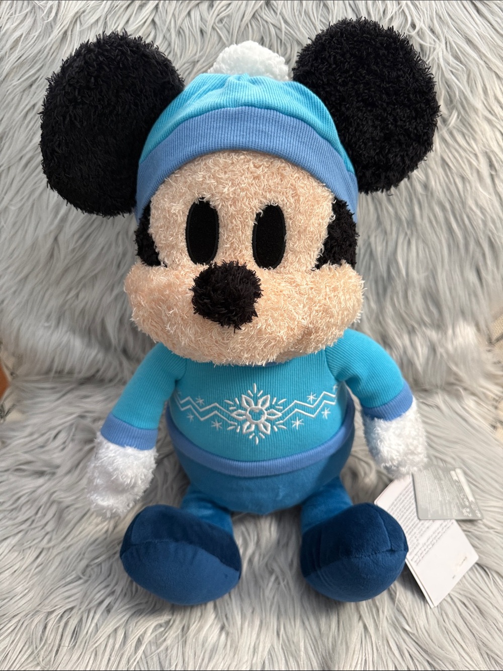 Disney Weighted Mickey Mouse Winter Plush NWT